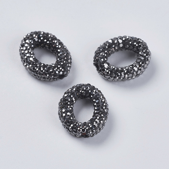 Бусины со стразами, полимерная глина , кольцо