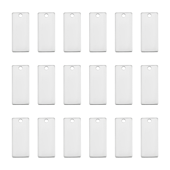 20 шт. 201 подвески из нержавеющей стали, прямоугольные, штамповка пустой метки