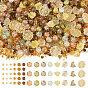 40 шт. 4 стили прозрачные стеклянные бусины-цветы, 2004 шт. 6 стили круглые стеклянные бусины, 80 шт. 4 стили стеклянные бусины с трещинками
