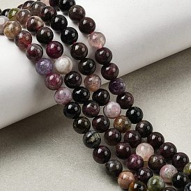 Круглый природных турмалин бисер пряди, класса AB, незначительный зеленый