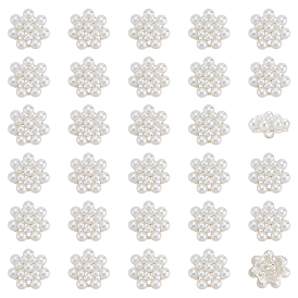 30шт. пуговицы из сплава пластика с перламутровой ножкой, 1-луночное, цветок