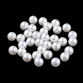 Perles d'imitation en plastique écologique, haut lustre, Grade a, aucun perles de trou, ronde
