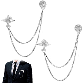 Брошь в виде подвесной цепочки из авиационного сплава, бейдж для рюкзака, со стразами