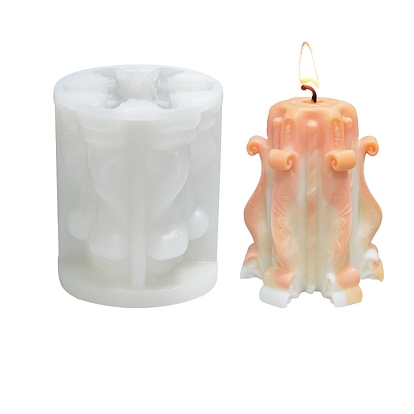 Embossed Pillar DIY Candle Silicone Molds, for Scented Candle Making