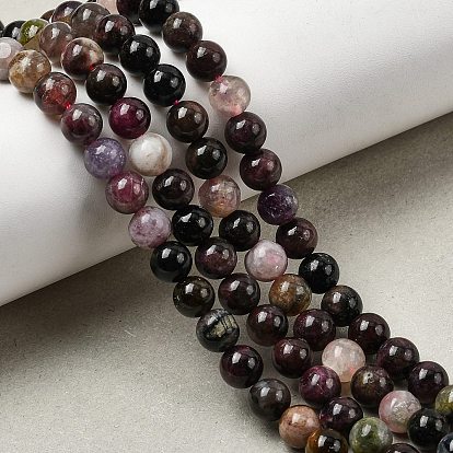 Круглый природных турмалин бисер пряди, класса AB, незначительный зеленый