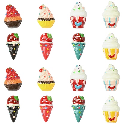 40шт 8 цветные кабошоны из непрозрачной смолы, имитация еды, мороженое