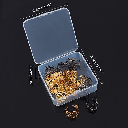 ARRICRAFT Brass Filigree Ring Shanks, Pad Ring Base Findings, Adjustable