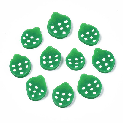 Handmade Polymer Clay Cabochons, Polymer Clay Slices for Resin Crafts & DIY Projects, Strawberry