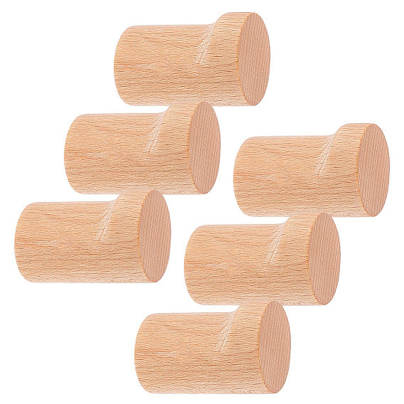 Деревянный крючок для одежды, настенная вешалка-крючок, с винтами, колонка