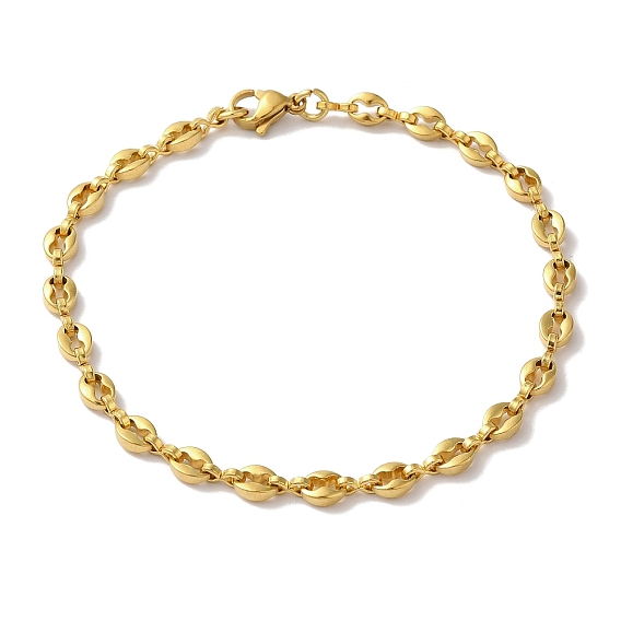 Ионное покрытие (IP) 304 браслеты-цепочки из нержавеющей стали в виде кофейных зерен для женщин и мужчин