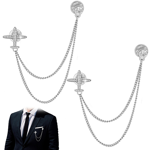 Брошь в виде подвесной цепочки из авиационного сплава, бейдж для рюкзака, со стразами