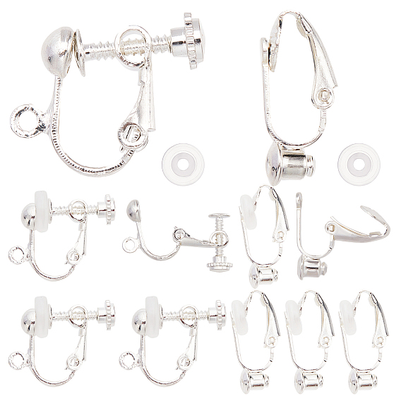 16шт 2 стиль клипсы фурнитура, с пластиковыми подкладками 16шт.