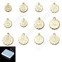 24Pcs 12 Style Brass Charms, Golden, Flower