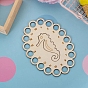 Wooden Embroidery Thread Plate, Cross Stitch Threading Board Tools, Oval