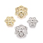 Колпачки для бусин из прозрачного кубического циркония из латуни, цветок