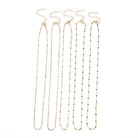 Brass Lumachina Chain Necklaces, with Enamel