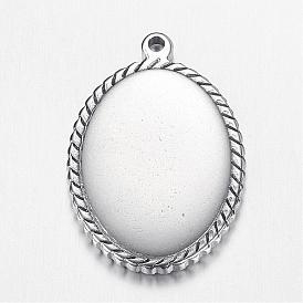 304 Stainless Steel Pendants, Oval, Stamping Blank Tag