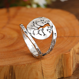 Vintage Alloy Tree of Life Ring for Unisex