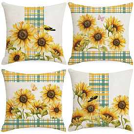 Sunflower Floral Print Throw Pillow Cover Sofa Pillow Home Cushion Cover