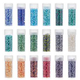 90g 18 цвета стеклянные бусины, серебряная линия