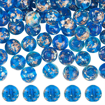 3 нити ручной работы из золотистого песка, нити лэмпворк-бусины, светящийся, круглые