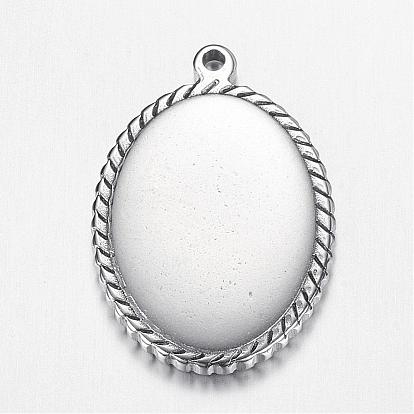304 Stainless Steel Pendants, Oval, Stamping Blank Tag
