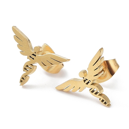 304 boucles d'oreille en acier inoxydable, ange