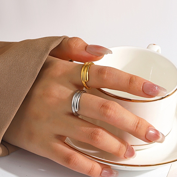 Открытые манжеты из нержавеющей стали, украшения для женщин