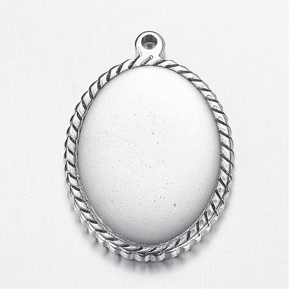 304 Stainless Steel Pendants, Oval, Stamping Blank Tag