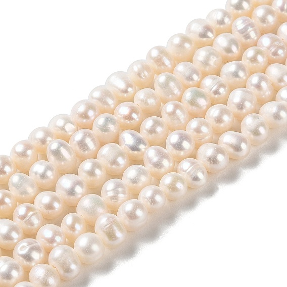 Natural Cultured Freshwater Pearl Beads Strands, Potato, Grade 2A