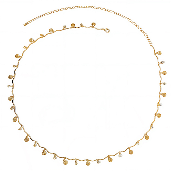 Цепочки для тела, талии, живота, тела, океанического железа, стекла, стразов, ракушек, с кисточками для женщин, прозрачные