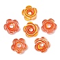 Abalorios europeos / Cuentas europeas de murano hechos  a mano, abalorios de grande agujero, flor con espiral