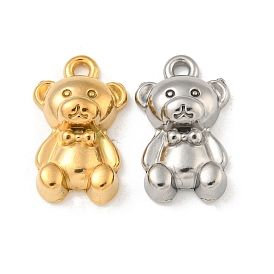 Ion Plating(IP) 304 Stainless Steel Pendants, Bear Charms