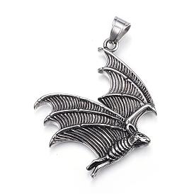 316 большие подвески из хирургической нержавеющей стали, летучая мышь