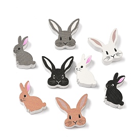 Пасхальные деревянные бусины с рисунком, кролик