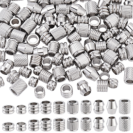 100 шт. 10 стили 201 Европейские бусины с канавками из нержавеющей стали, бусины с большим отверстием, колонка