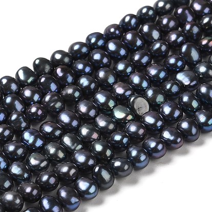 Нити из натурального культивированного пресноводного жемчуга, окрашенные, двух сторон полированной, класс 5