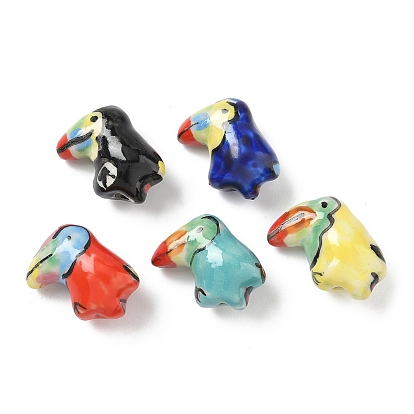 Фарфоровые бусины ручной работы, птица, пастельный фарфор