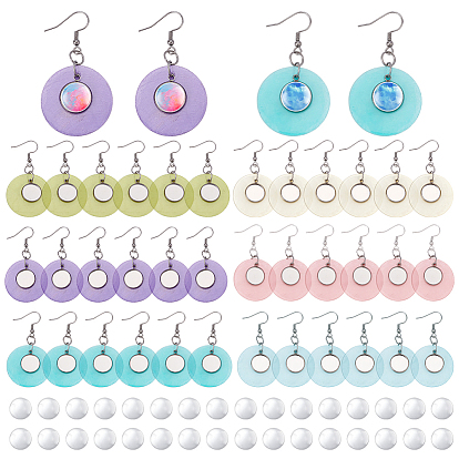 304 из нержавеющей стали серьга, с натуральной ракушкой 304 подвеска из нержавеющей стали и стеклянные кабошоны