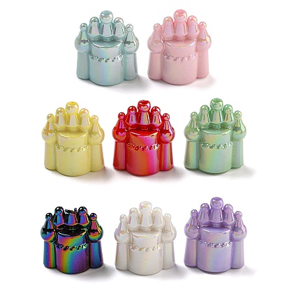 UV Plating Iridescent Acrylic Beads, Castle