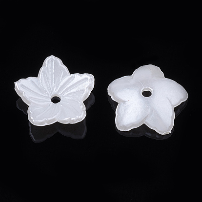 5 - capsules en plastique imitation perle, fleur