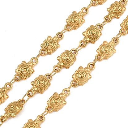 5M 304 Stainless Steel Sea Turtle Link Chains, Soldered, with Spool, Ion Plating(IP), Long-Lasting Plated