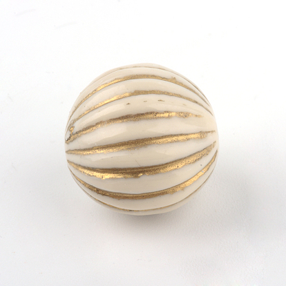 Round Plating Acrylic Beads, Golden Metal Enlaced, 9.5x10mm, Hole: 2mm, about 904pcs/500g