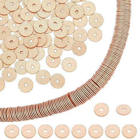 300 шт. Латунные распорные втулки, долговечный, Heishi бусы, плоско-круглые