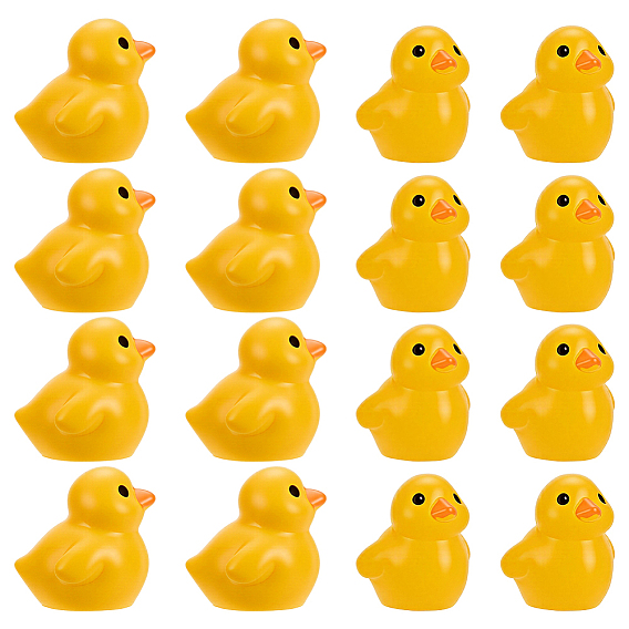 Decoraciones en miniatura de patos de resina, con cinta acrílica de doble cara