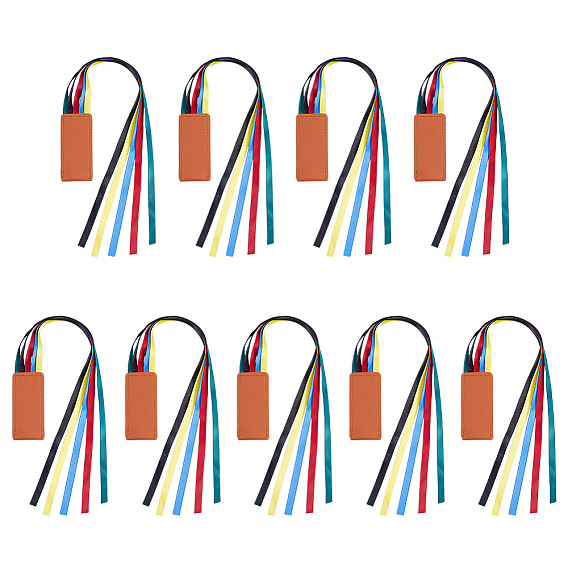 9 шт. закладки из искусственной кожи, с полиэфирной лентой, прямоугольные