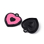Spray Painted Alloy Pendants, Heart with Flower Charm