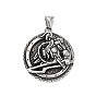 304 подвески из нержавеющей стали, плоский круглый с викингом