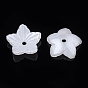 5-Petal ABS Plastic Imitation Pearl Bead Caps, Flower