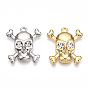 Подвески из сплава со стразами, без кадмия, без никеля и без свинца, череп прелести